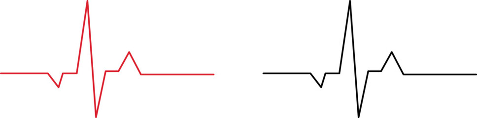 Heartbeat line icon isolated on white background. Ecg. Vector illustration.