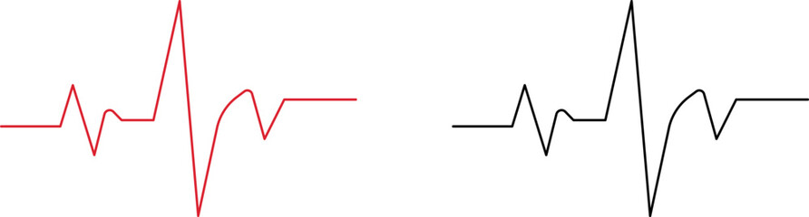 Heartbeat line icon isolated on white background. Ecg. Vector illustration.