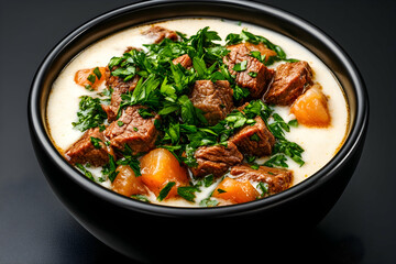 Creamy Beef Stew in Bowl