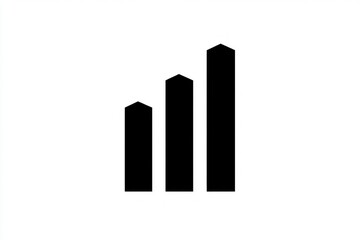 Bar Graph Icon Minimalist Black and White Design for Business Finance Data Analysis Statist
