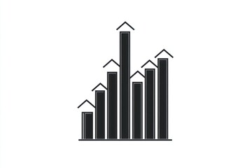 Fototapeta premium Bar Graph with Upward Arrows Symbolizing Growth and Success in Business and Finance