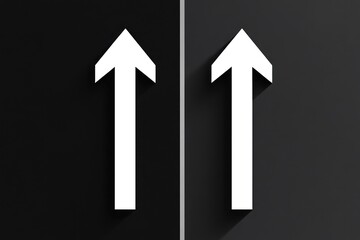 Dual Arrows Pointing Upward Minimalist Design for Direction Navigation and Progress Indicato
