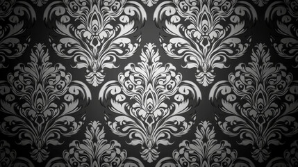 Fototapeta premium Vector damask vintage seamless pattern background.