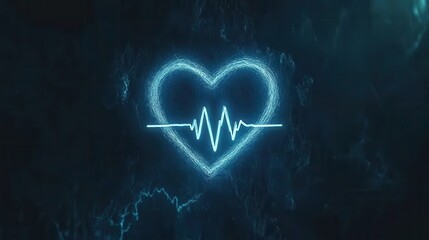 Glowing Heartbeat Line in a Digital World.