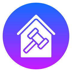 Bold Gradient Circle Property/Home Auction Glyph Icon