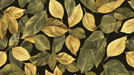Seamless pattern nature leaves vector illustration.