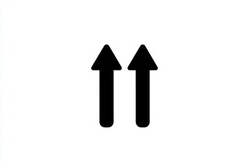 Fototapeta premium Two Black Upward Arrows on White Background Directional Symbol for Navigation UI Design and