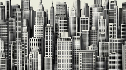 Skyscrapers buildings label tower office city architecture badge house business apartment vector illustration