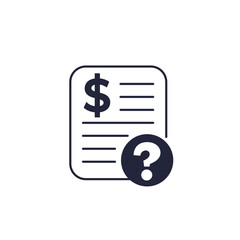 hidden costs icon with question, unknown expenses