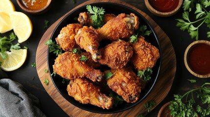 Crispy Fried Chicken Drumsticks Recipe and Food Photography