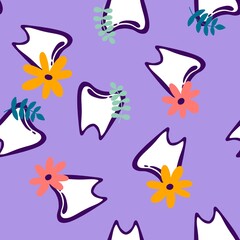 Medicine seamless teeth pattern for wrapping paper and fabrics and linens