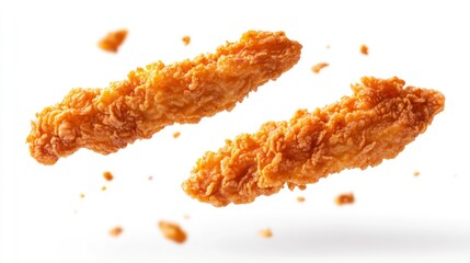 Crispy Chicken Tenders Flying Food Photography