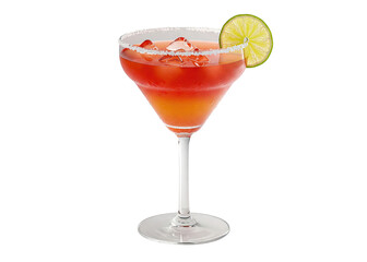 sunrise margarita with lime and salt rim