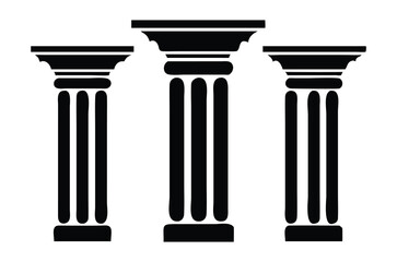 Classic column vector illustration of a Greek architectural pillar in marble style