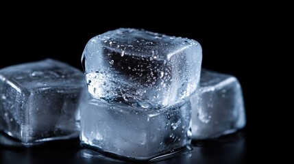 Close-up of clear ice cubes