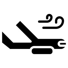 Bold Glyph Airplane Taking Off Icon