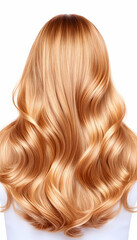 Fototapeta premium Healthy Blonde Hair Waves Against White