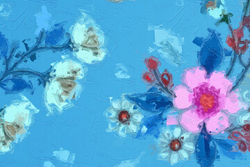 Various oil paintings, flowers, marine creatures, chrysanthemums, butterflies, Paisley, beautiful