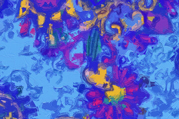 Various oil paintings, flowers, marine creatures, chrysanthemums, butterflies, Paisley, beautiful