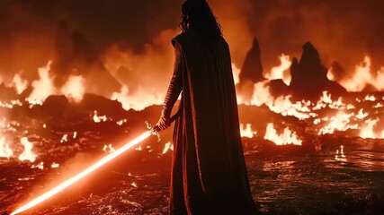Kylo Ren, Lightsaber, Fiery Destruction, Star Wars
