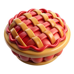 3D Rendered Cartoon Pie – Cute Bakery and Dessert Illustration

