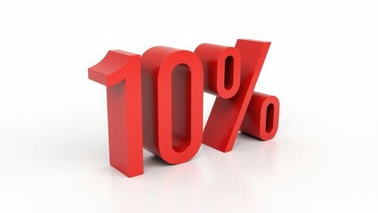 3d rendering of a red percent sign on white background