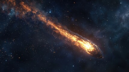 Imagen de un cometa brillante en el espacio