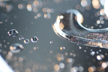 Macro shot of water droplet on flat surface