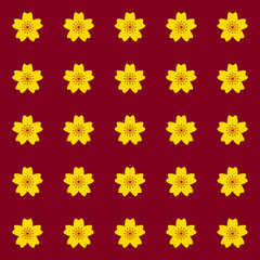 Floral Vector Pattern. Two-color bright spring Flower Ornament Pattern Background - floral graphic design element for web or print.