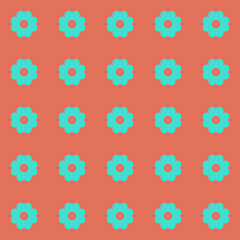 Floral Vector Pattern. Two-color bright spring Flower Ornament Pattern Background - floral graphic design element for web or print.