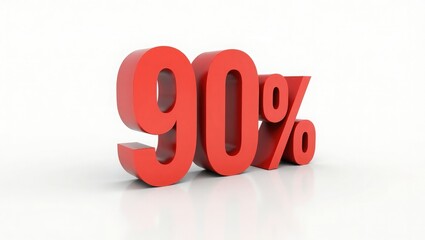 Visual Representation- 3D Render of 90% - Graphic Support for Business, Sales, Finance and Marketing Purposes