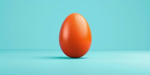 A minimalist design showcases a single chicken egg, perfect for a fresh and clean commercial ad campaign.