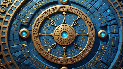 Obraz premium Intricate celestial astrology compass design