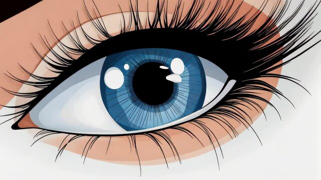 Unique eye designs on a clean white backdrop, featuring playful eyelashes in a modern cartoon style.