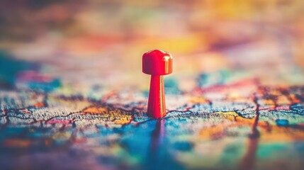 Red Pin Marks the Spot Adventure Awaits on World Map.