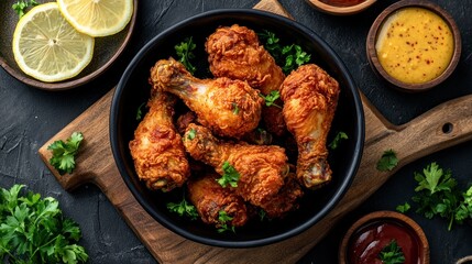 Crispy Fried Chicken Drumsticks Recipe with Dipping Sauces