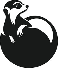black and white meerkat
