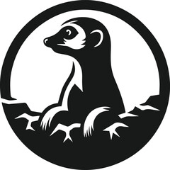 vector illustration of a cartoon meerkat