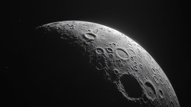 Imagen de la luna en blanco y negro