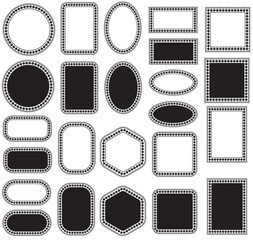 Quatrefoil Lace Frames and Borders with Scalloped Edge for Invitations, Greeting Cards, Christmas Cards, Wedding Invites, Scrapbooking. Black Vector Frame Collection Set Oval Square Circle Rectangle