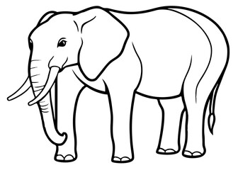 Obraz premium Elephant Silhouette: A bold, clean outline of an elephant, showcasing its majestic form with striking simplicity, perfect for artistic and educational applications.