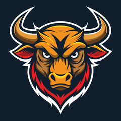 Fototapeta premium Red Bull Logo – Fierce Ox Head Mascot – Esports, Gaming, Sports