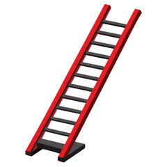 red ladder on white background