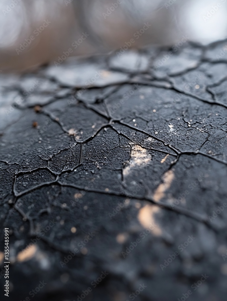 Aufkleber detailed view of cracked surface texture symbolizing decay and nature through abstract perspective :