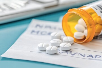 Examination of Prescription Pills A Close-Up Look at Medication and Healthcare