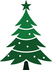 Christmas Tree Black Silhouette Vector Design – Holiday Tree Icon