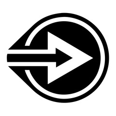 Dynamic arrow right icon in motion, directional sign concept