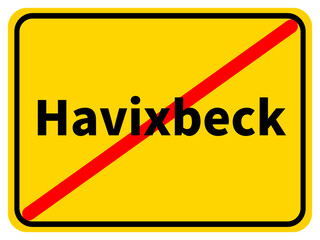 Illustration eines Stadtausgangsschildes von Havixbeck, einer Gemeinde des Kreises Coesfeld