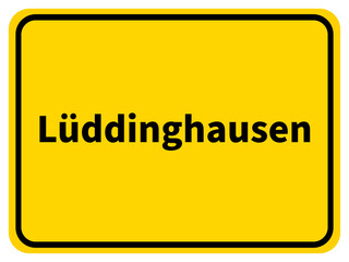 Illustration eines Stadteingangsschildes von Lüdinghausen, einer Gemeinde des Kreises Coesfeld