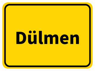 Illustration eines Stadteingangsschildes von Dülmen, einer Gemeinde des Kreises Coesfeld